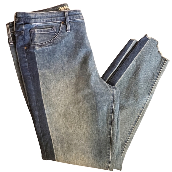 Mossimo Jegging Womens 14 Blue Two Tone Striped High Rise Denim Plus Size Jeans - Picture 3 of 10